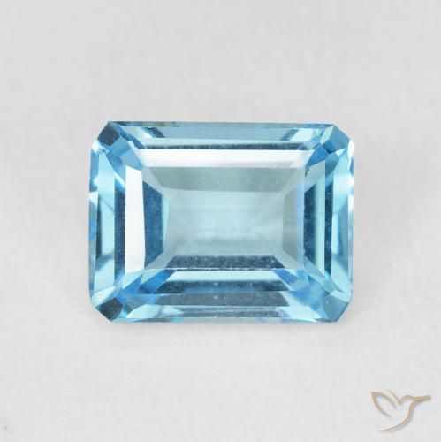 1.85ct طبيعي الأزرق السويسري توباز, قص الزمرد, VVS