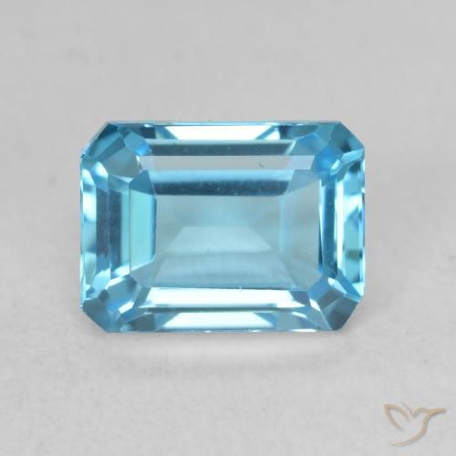 2.18ct طبيعي الأزرق السويسري توباز, قص الزمرد, VVS