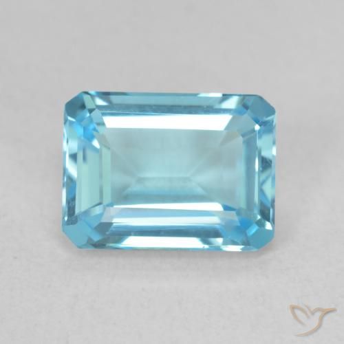 1.82ct طبيعي الأزرق السويسري توباز, قص الزمرد, VVS