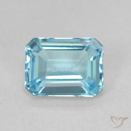 1.87ct طبيعي أزرق فاتح توباز, قص الزمرد, VVS