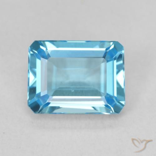 1.87ct طبيعي أزرق فاتح توباز, قص الزمرد, VVS
