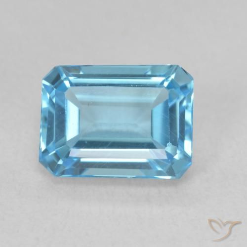 2.09ct طبيعي الأزرق السويسري توباز, قص الزمرد, VVS