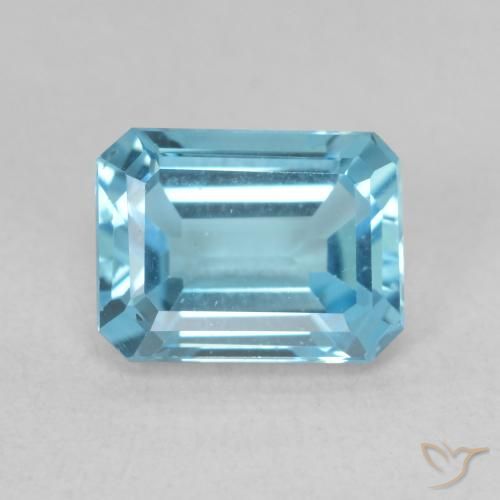 1.96ct طبيعي الأزرق السويسري توباز, قص الزمرد, VVS