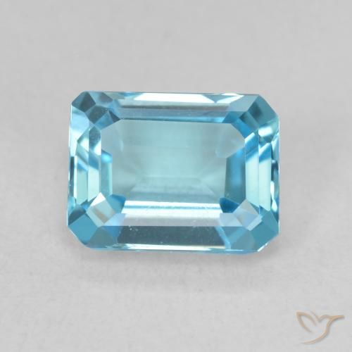 1.96ct طبيعي الأزرق السويسري توباز, قص الزمرد, VVS