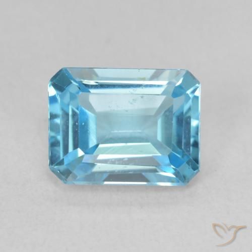 1.89ct طبيعي الأزرق السويسري توباز, قص الزمرد, VVS
