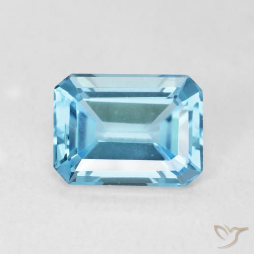 1.76ct طبيعي الأزرق السويسري توباز, قص الزمرد, VVS