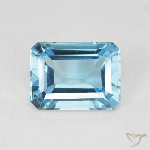 2.06ct طبيعي الأزرق السويسري توباز, قص الزمرد, VVS