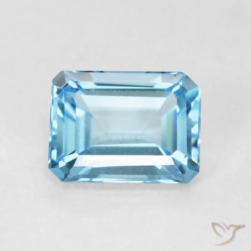 2.10ct طبيعي الأزرق السويسري توباز, قص الزمرد, VVS