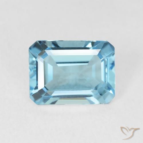 1.90ct طبيعي الأزرق السويسري توباز, قص الزمرد, VVS