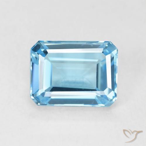 2.13ct طبيعي الأزرق السويسري توباز, قص الزمرد, VVS