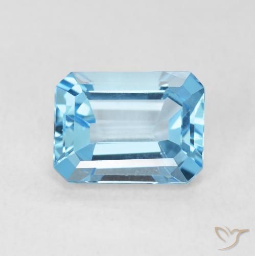 1.88ct طبيعي أزرق سماوى توباز, قص الزمرد, VVS