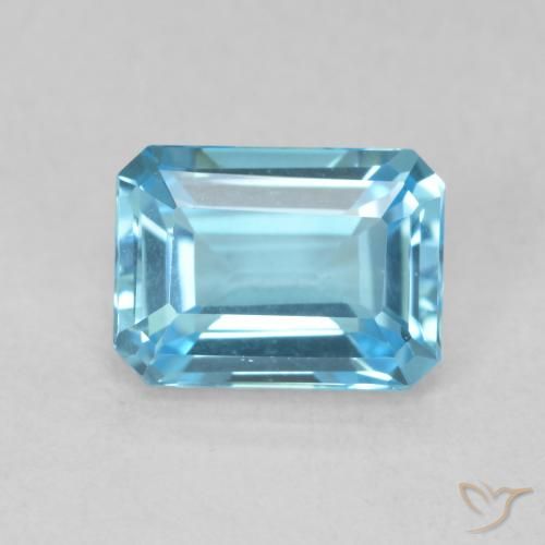 1.85ct طبيعي الأزرق السويسري توباز, قص الزمرد, VVS