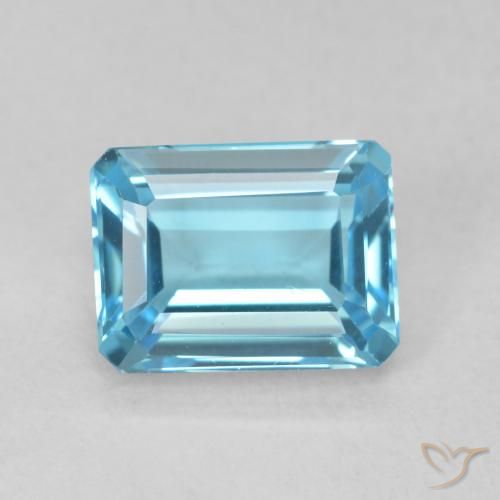 2.06ct طبيعي الأزرق السويسري توباز, قص الزمرد, VVS