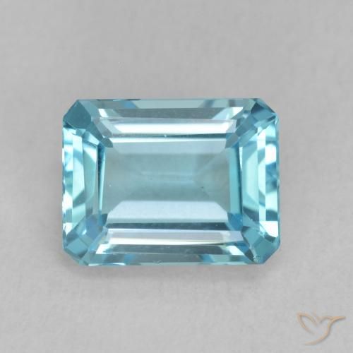 1.92ct طبيعي الأزرق السويسري توباز, قص الزمرد, VVS