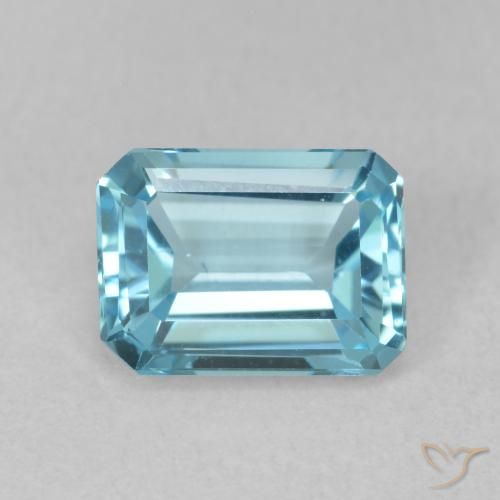 1.86ct طبيعي الأزرق السويسري توباز, قص الزمرد, VVS