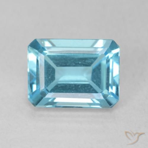 2.15ct طبيعي أزرق المايا غامق توباز, قص الزمرد, VVS
