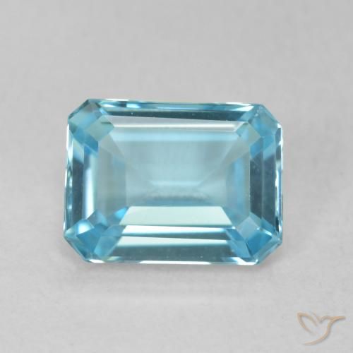 1.87ct طبيعي أزرق فاتح توباز, قص الزمرد, VVS