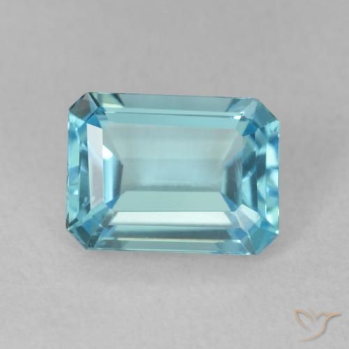 1.99ct طبيعي الأزرق السويسري توباز, قص الزمرد, VVS