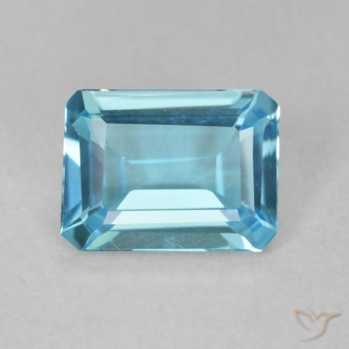 1.65ct طبيعي الأزرق السويسري توباز, قص الزمرد, VVS