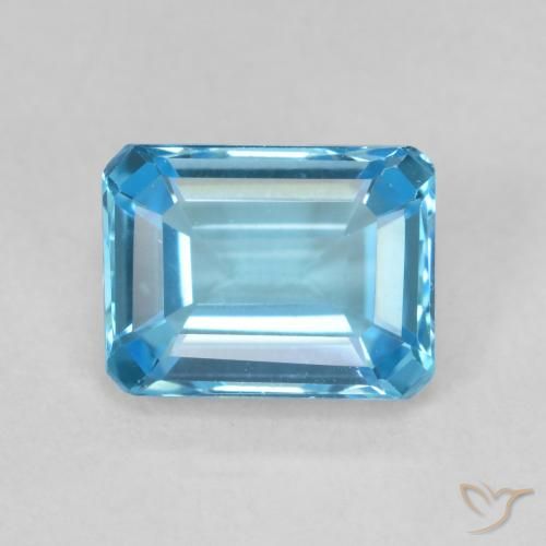 2.00ct طبيعي الأزرق السويسري توباز, قص الزمرد, VVS