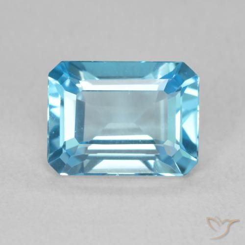 1.92ct طبيعي الأزرق السويسري توباز, قص الزمرد, VVS