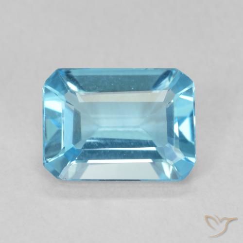1.68ct طبيعي الأزرق السويسري توباز, قص الزمرد, VVS