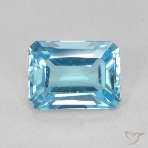 2.00ct طبيعي الأزرق السويسري توباز, قص الزمرد, VVS