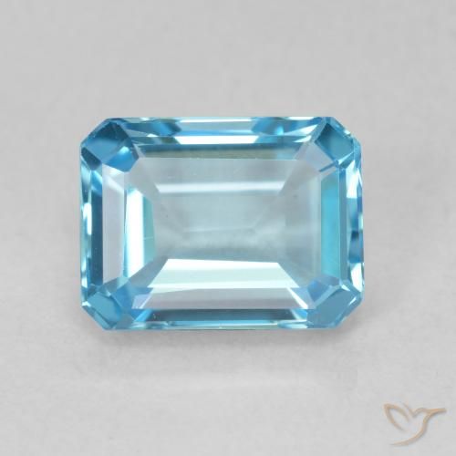 2.03ct طبيعي الأزرق السويسري توباز, قص الزمرد, VVS