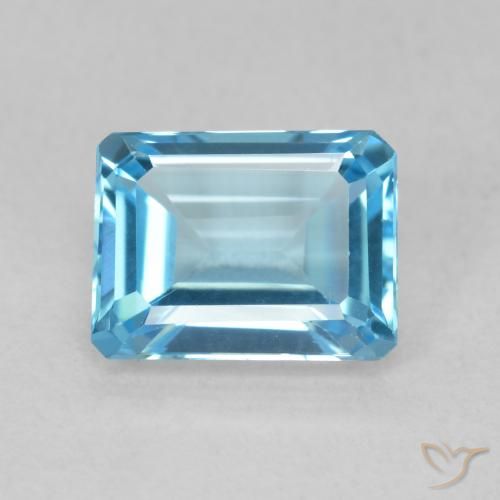 2.15ct طبيعي الأزرق السويسري توباز, قص الزمرد, VVS