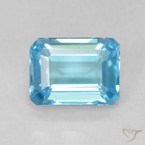 2.03ct طبيعي الأزرق السويسري توباز, قص الزمرد, VVS