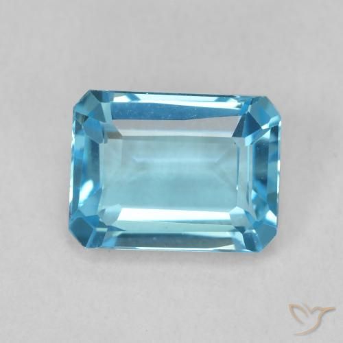 1.93ct طبيعي الأزرق السويسري توباز, قص الزمرد, VVS