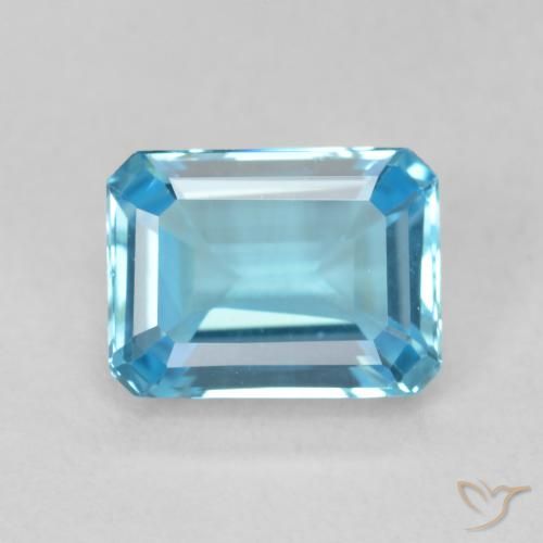 1.96ct طبيعي الأزرق السويسري توباز, قص الزمرد, VVS