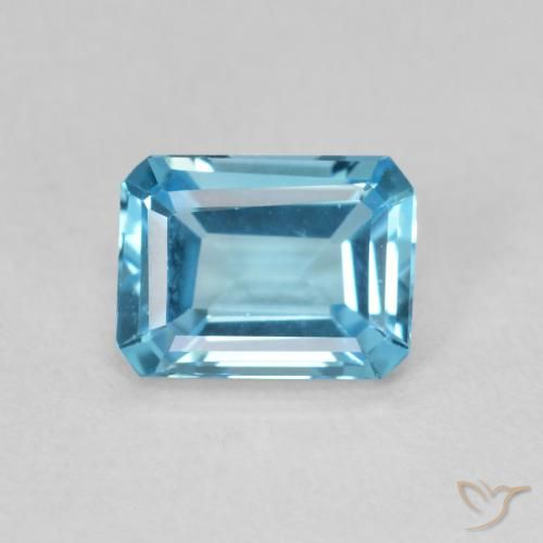1.81ct طبيعي الأزرق السويسري توباز, قص الزمرد, VVS
