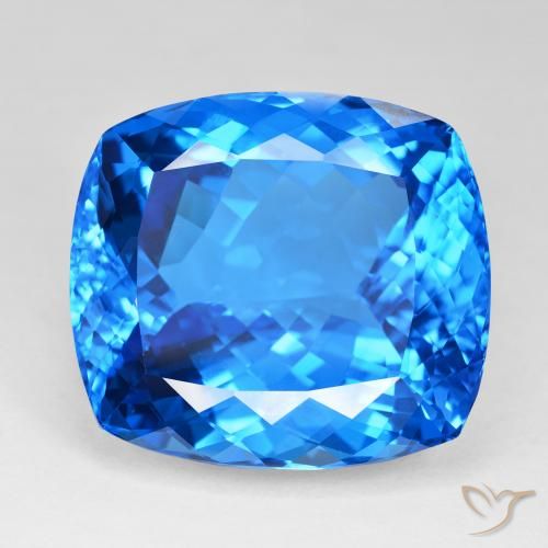 121.81ct طبيعي الأزرق السويسري توباز, وسادة, IF