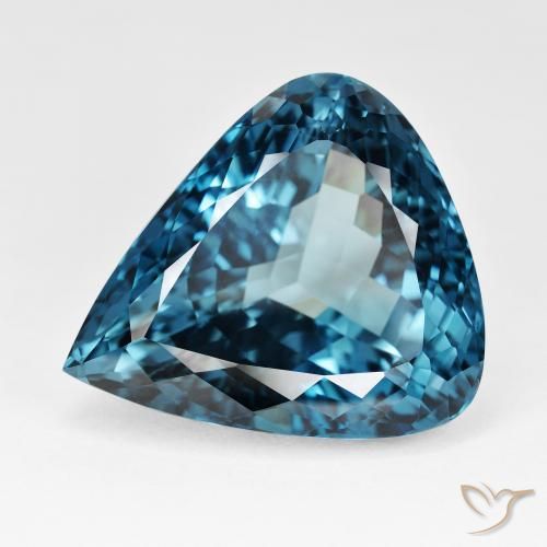 95.69ct طبيعي أزرق لندنى توباز, شكل الكمثرى, IF