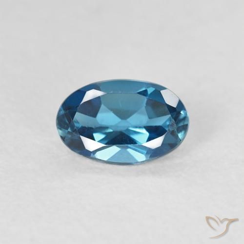 0.57ct طبيعي أزرق لندنى توباز, بيضوي, VVS-VS