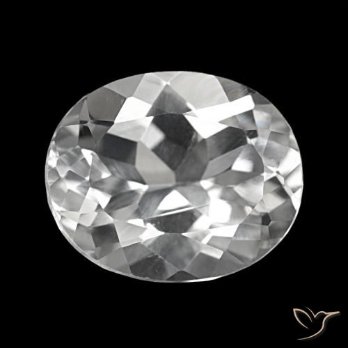 5.76ct أبيض شفاف توباز, بيضوي, VVS-VS