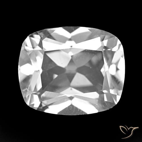 6.04ct أبيض شفاف توباز, وسادة, VVS-VS