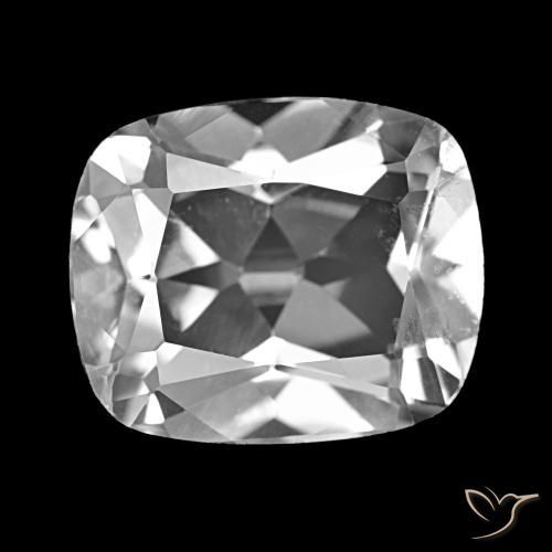 6.24ct أبيض شفاف توباز, وسادة, VVS-VS
