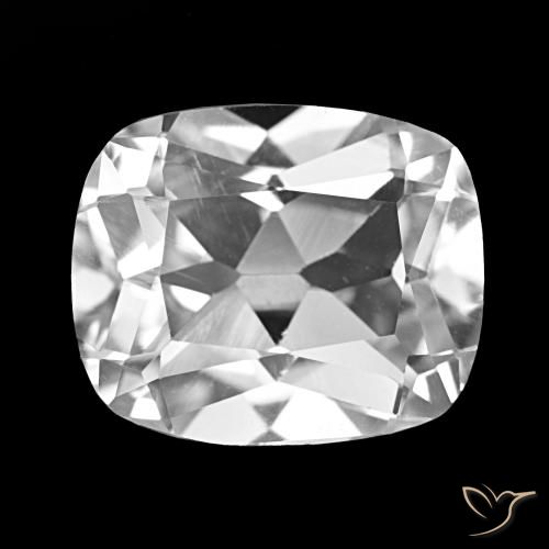 6.24ct أبيض شفاف توباز, وسادة, قليلا جدا