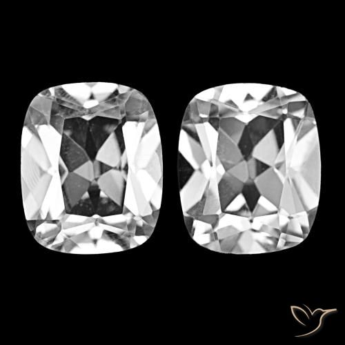 أحجار توباز أبيض طبيعية، قطع وسادة، VVS-VS، وزنها 12.10 قيراط