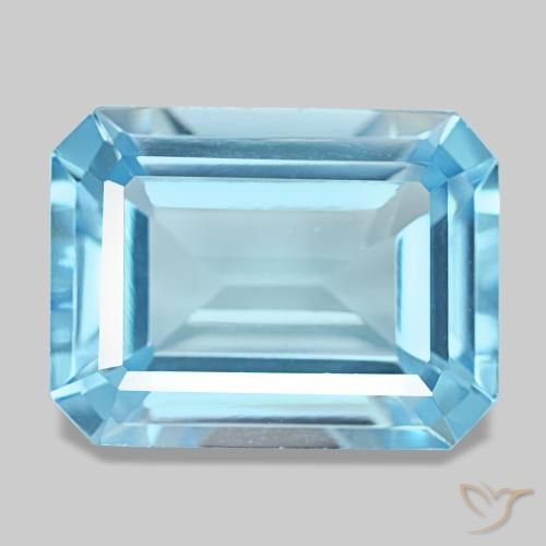 14.46ct أزرق توباز, قص الزمرد, VVS