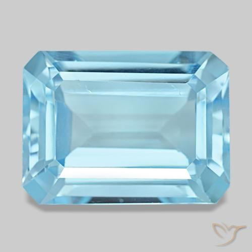 15.53ct أزرق توباز, قص الزمرد, قليلا جدا