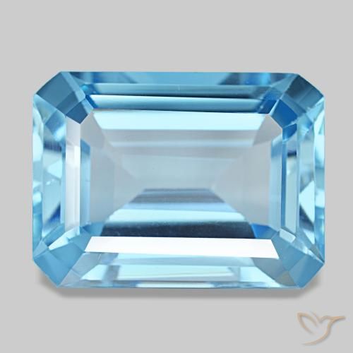 15.85ct أزرق توباز, قص الزمرد, قليلا جدا