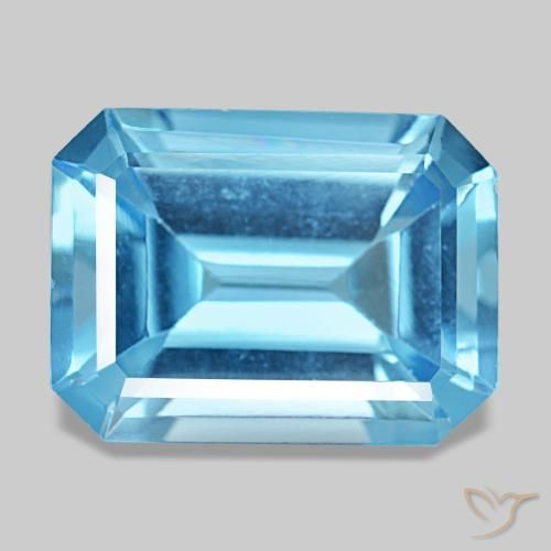 13.28ct أزرق توباز, قص الزمرد, قليلا جدا