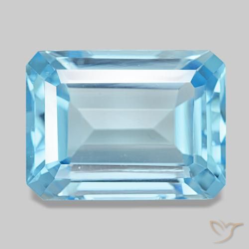 15.82ct أزرق توباز, قص الزمرد, VVS-VS