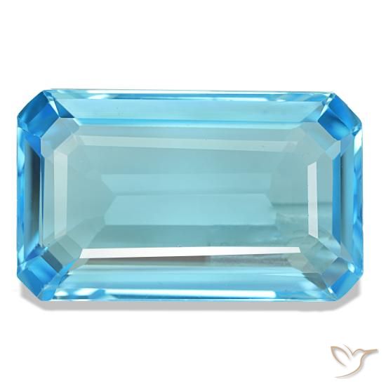 20.50ct أزرق توباز, قص الزمرد, قليلا جدا