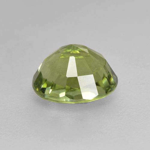 تورمالين طبيعي بلون Pear Green ، وزن ‎1.27‎ قيراط، شكل بيضاوى، مقاس ‎7x6‎ مم
