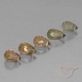 أحجار تورمالين متعدد الألوان طبيعية، بريوليت، قليلا جدا، وزنها 2.67 قيراط