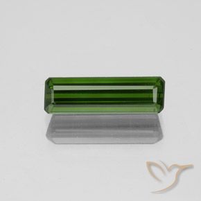 1.35ct طبيعي أخضر ترابى تورمالين, قص الزمرد, قليلا جدا